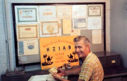 Vic doing some HZ1AB  QSL chores