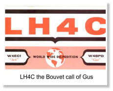 LA5HE, Rag Otterstad arranged the first call, issued for Bouvet Island.  Rag stated:  4C is nice sending for CW. Later the prefix for Bouvet changed from LH to 3Y