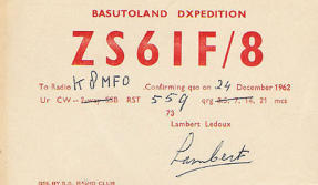 Together with Lambert, ZS6IF QRV from Basutoland