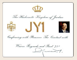Een van de QSL's van de koning
