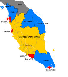 FMS, Federate Malay States. (VS1)  Rood is VS1 gebied, 